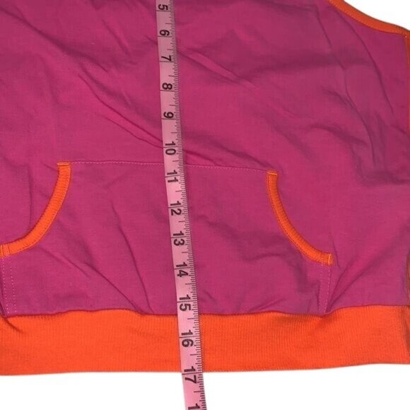 Womens Halter Colorblock Tank Top Pink & Orange X-Large Cotton Blend - Picture 5 of 7